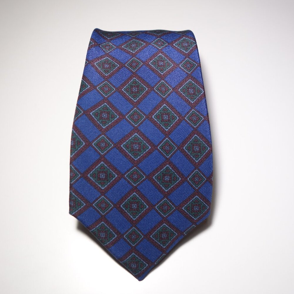 Vintage Balenciaga Silk Diamond Pattern Tie Made In Italy